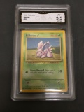 GMA Graded 1999 Pokemon Base Set Unlimited #55 NIDORAN Trading Card - VG+ 3.5