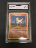 GMA Graded 1999 Pokemon Base Set Unlimited #60 PONYTA Trading Card - VG+ 3.5