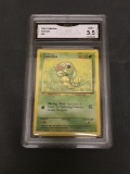 GMA Graded 1999 Pokemon Base Set Unlimited #45 CATERPIE Trading Card - VG+ 3.5