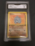 GMA Graded 1999 Pokemon Jungle 1st Edition #61 RHYHORN Trading Card - EX-NM 6