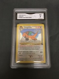 GMA Graded 1999 Pokeon Black Star Movie Promo #5 DRAGONITE Trading Card - NM 7