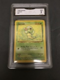 GMA Graded 1999 Pokemon Base Set Unlimited #45 CATERPIE Trading Card - NM 7