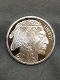 1 Troy Ounce .999 Fine Silver Indian Head Buffalo Silver Bullion Round Coin