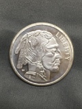 1 Troy Ounce .999 Fine Silver Indian Head Buffalo Silver Bullion Round Coin