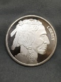 1 Troy Ounce .999 Fine Silver Indian Head Buffalo Silver Bullion Round Coin