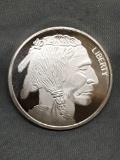 1 Troy Ounce .999 Fine Silver Indian Head Buffalo Silver Bullion Round Coin
