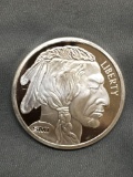 1 Troy Ounce .999 Fine Silver Indian Head Buffalo Silver Bullion Round Coin