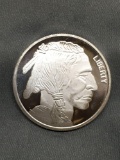 1 Troy Ounce .999 Fine Silver Indian Head Buffalo Silver Bullion Round Coin