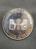 1 Troy Ounce .999 Fine Silver Republic Metals Corp Silver Bullion Round Coin