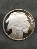 1 Troy Ounce .999 Fine Silver Indian Head Buffalo Silver Bullion Round Coin