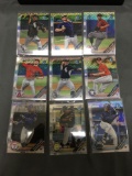 9 Card Lot of Bowman Chrome Baseball Prospect REFRACTOR ROOKIE Cards from Massive Collection