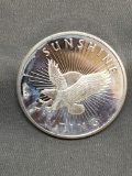 1 Troy Ounce .999 Fine Silver Sunshine Minting Silver Bullion Round Coin