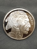 1 Troy Ounce .999 Fine Silver Indian Head Buffalo Silver Bullion Round Coin