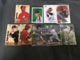 9 Card Lot of Certified Autographed Baseball Cards from Huge Collection