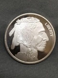 1 Troy Ounce .999 Fine Silver Indian Head Buffalo Silver Bullion Round Coin