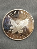 1 Troy Ounce .999 Fine Silver Sunshine Minting Silver Bullion Round Coin