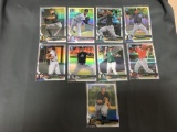 9 Card Lot of Bowman Chrome Baseball Prospect REFRACTOR ROOKIE Cards from Massive Collection