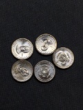5 Count Lot of 1+ Gram .925 Sterling Silver United States President Mini Bullion Coins