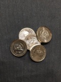 5 Count Lot of 1+ Gram .925 Sterling Silver United States President Mini Bullion Coins