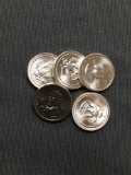 5 Count Lot of 1+ Gram .925 Sterling Silver United States President Mini Bullion Coins