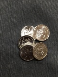 5 Count Lot of 1+ Gram .925 Sterling Silver United States President Mini Bullion Coins