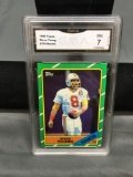 GMA Graded 1986 Topps #374 STEVE YOUNG 49ers ROOKIE Football Card - NM 7
