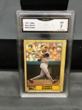 GMA Graded 1987 Topps #320 BARRY BONDS Giants Pirates ROOKIE Baseball Card - NM 7