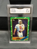GMA Graded 1986 Topps #374 STEVE YOUNG 49ers ROOKIE Football Card - NM+ 7.5