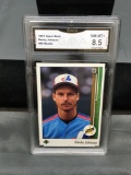 GMA Graded 1989 Upper Deck #25 RANDY JOHNSON Mariners ROOKIE Baseball Card - NM-MT+ 8.5