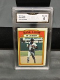 GMA Graded 1972 Topps #300 HANK AARON In Action Braves Vintage Baseball Card - EX-NM 6