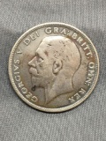 1934 Great Britain Half Crown Silver Round Coin from Estate - 50% Silver Coin