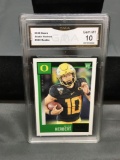 GMA Graded 2020 Score #362 JUSTIN HERBERT Chargers ROOKIE Football Card - GEM MINT 10