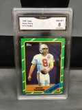 GMA Graded 1986 Topps #374 STEVE YOUNG 49ers ROOKIE Football Card - NM-MT 8