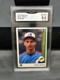 GMA Graded 1989 Upper Deck #25 RANDY JOHNSON Mariners ROOKIE Baseball Card - NM-MT+ 8.5