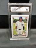 GMA Graded 2020 Bowman 1st Edition JASSON DOMINGUEZ Yankees Top Prospect ROOKIE Baseball Card - GEM
