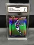 GMA Graded 2018 Panini Prizm Rookie Introduction LAMAR JACKSON Ravens ROOKIE Football Card - MINT 9