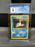 CGC Graded 1999 Pokemon Fossil Unlimited #10 LAPRAS Holofoil Rare Trading Card - EX-NM 6