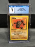 CGC Graded 1999 Pokemon Fossil 1st Edition #47 GEODUDE Trading Card - MINT 9