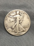 1942 United States Walking Liberty Silver Half Dollar - 90% Silver Coin