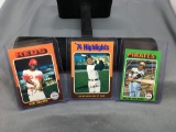 3 Card Lot of Vintage 1975 Topps Mini Baseball Careds - Willie Stargell, Al Kaline & Ken Griffey