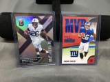 2 Card Lot of 2018 SAQUON BARKLEY New York Giants Rookie Cards - Elite & MVP Contenders