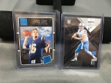2 Card Lot of Quarterback ROOKIE Cards - 2016 Donruss Jared Goff & 2017 Elite Mitch Trubisky