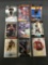 9 Card Lot of SERIAL NUMBERED Sports Cards with Stars and Rookies from Huge Collection