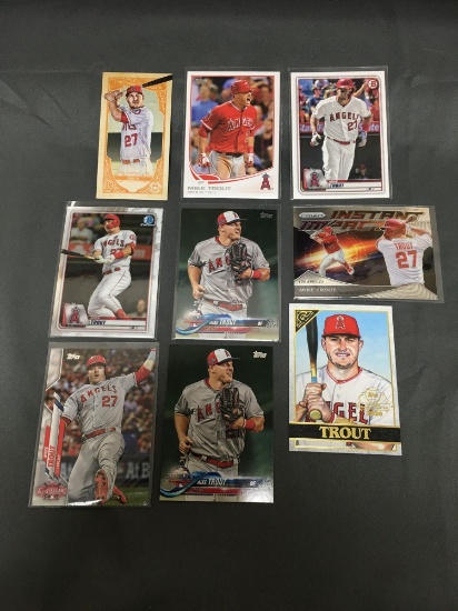 9 Card Lot of MIKE TROUT Anaheim Angels Baseball Cards from Huge Collection