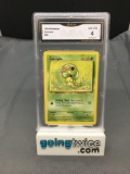 GMA Graded 1999 Pokemon Base Set Unlimited #45 CATERPIE Trading Card - VG-EX 4