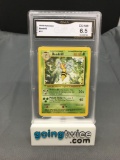 GMA Graded 1999 Pokemon Base Set Unlimited #17 BEEDRILL Trading Card - EX-NM+ 6.5