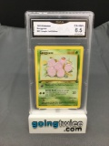 GMA Graded 1999 Pokemon Jungle 1st Edition #52 EXEGGCUTE Trading Card - EX-NM+ 6.5