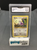 GMA Graded 1999 Pokemon Base Set Unlimited #61 RATTATA Trading Card - VG-EX+ 4.5