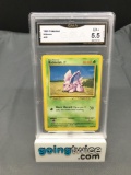 GMA Graded 1999 Pokemon Base Set Unlimited #55 NIDORAN Trading Card - EX+ 5.5