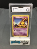 GMA Graded 1999 Pokemon Base Set Unlimited #43 ABRA Trading Card - EX+ 5.5